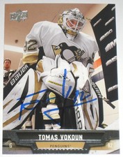 TOMAS VOKOUN SIGNED 13-14 UPPER DECK PITTSBURGH PENGUINS CARD AUTOGRAPH AUTO!!!