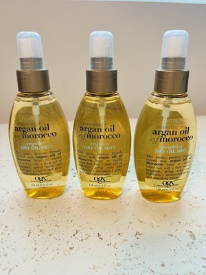 OGX Argan Oil of Morocco Dry Oil Mist Weightless Hair Oil 4 oz 3 Pack
