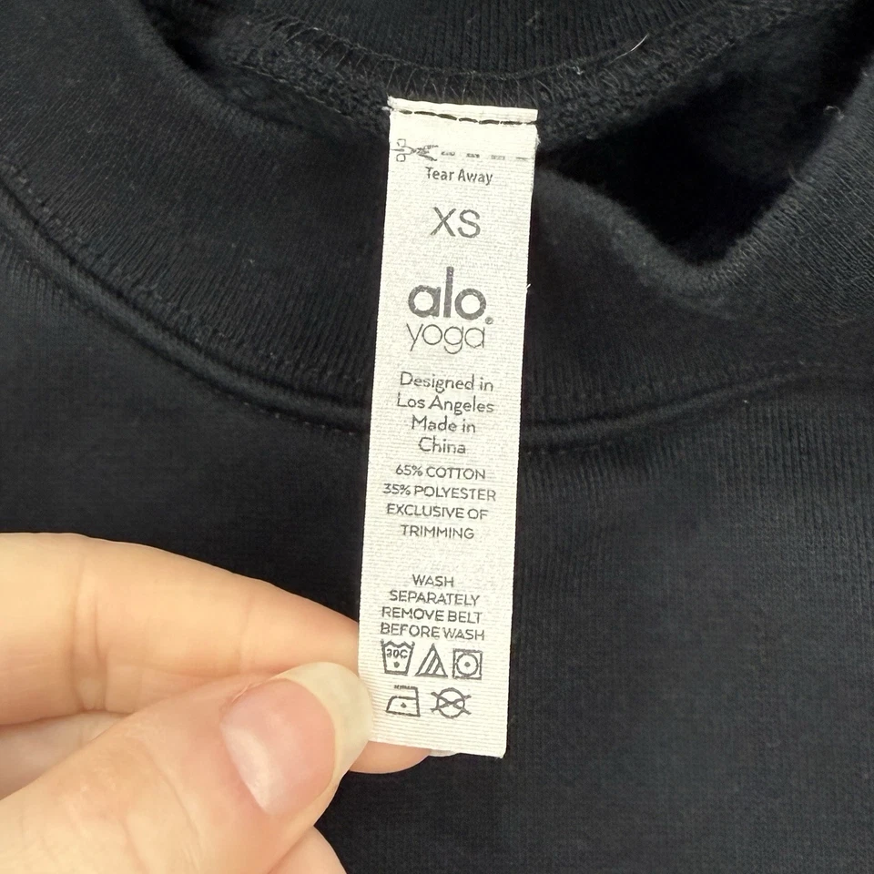 Alo Yoga Paisaje Urbano Sudadera Vestido Mujer XS Negro Atletismo Acogedor Comodidad Foto 2 de 4