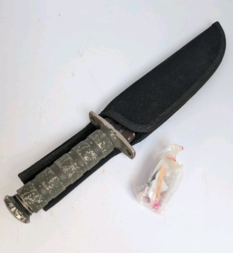 U.S. General Military Camo C.C. Fighting Knife Original Survival Kit Rambo 