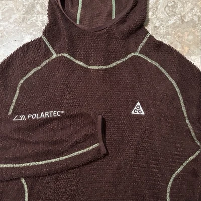 Nike ACG Hoodie Mens XL Brown Wolf Lichen Polartec Mid Layer Fleece DV9426 - Image 1 of 4