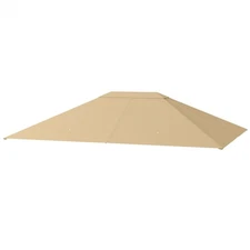 PA-Coated 10x13ft Gazebo Canopy Replacement with Air Circulation Khaki