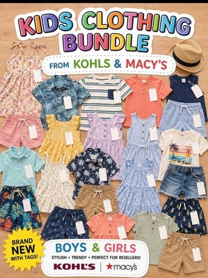 20 NWT Wholesale Lot childrens Macys & Kohls Clothing KIDS NWT bundle Boy & Girl