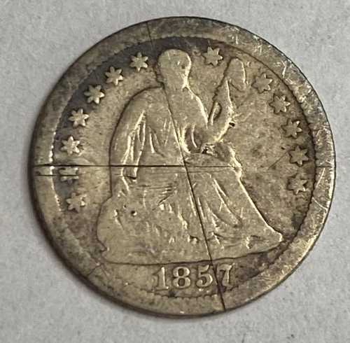 1857 O - Seated Liberty Half Dime - Exact Coin Imaged #SL215