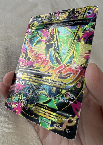 Pokemon M Rayquaza EX 105/108 Roaring Skies Full Art HEAVILY DAMAGED READ DESC