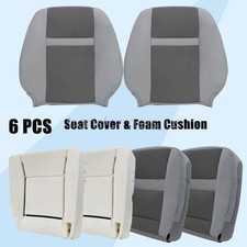 For 06-10 Dodge Ram 1500 Driver Passenger Cloth Seat Cover Foam Cushion Gray