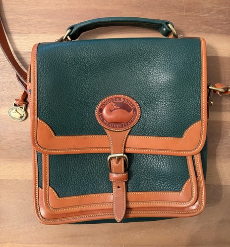 Vintage Forest Green And Tan Dooney And Bourke Crossbody Bag EXCELLENT CONDITION - Image 1