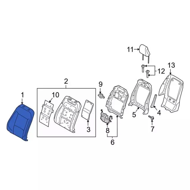 Genuine Ford Seat Back Cover MB5Z-7864416-FA