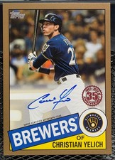 Christian Yelich 2020 Topps Series Two 1985 35th Anniversary GOLD Auto /50