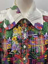 Bluse Vintage 70er Jahre Blumen Hippie Karneval Boho ca 42 Mottoparty 