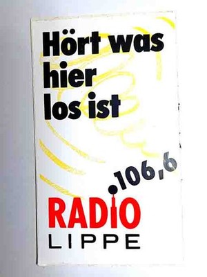 Advertising Sticker Radio Lip: listen to what's going on here local radio 7x12 cm Collectors