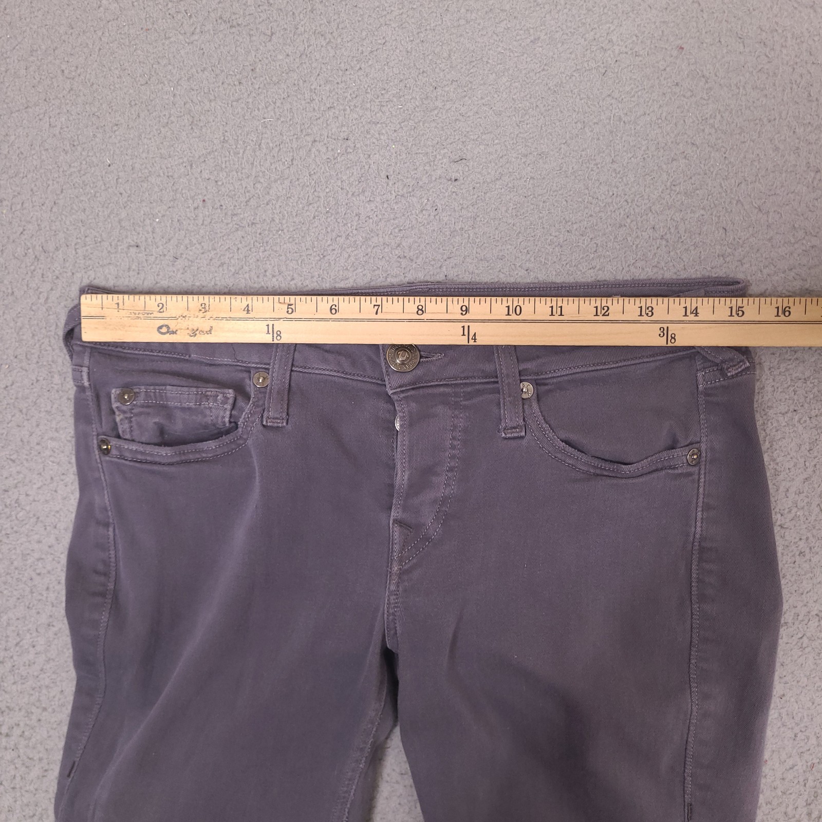 True Religion Skinny Jeans Womens 30 x 30 Gray Stretch Made In Italy Button Fly thumbnail 13