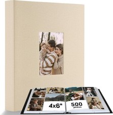 Photo Album 4x6 500 Photos, Leather Cover Extra Large Capacity Holds 500 Horizon