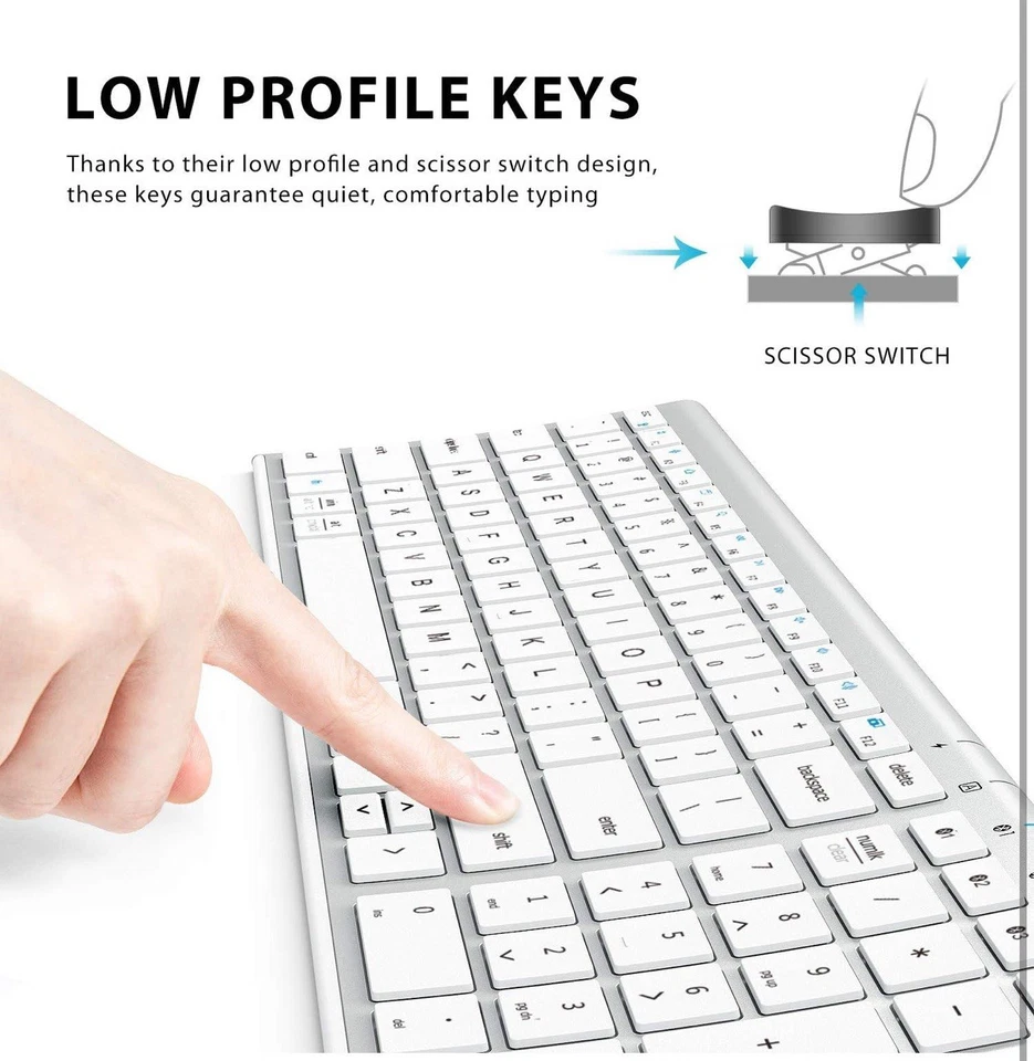 iClever BK10 Bluetooth Keyboard, Universal Bluetooth 5.1 Wireless Keyboard - Image 3 of 4