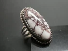 VTG Lawrence Baca Hispanic White Buffalo Turquoise Sterling 925 RING Size 5.5