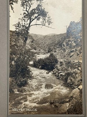 Kodak Velvet Velox River Mountain Landscape Sample Print No.3A Autographic Kodak