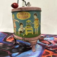 Vintage J CHEIN DOLLYS WASHER TIN LITHO TOY WASHING MACHINE