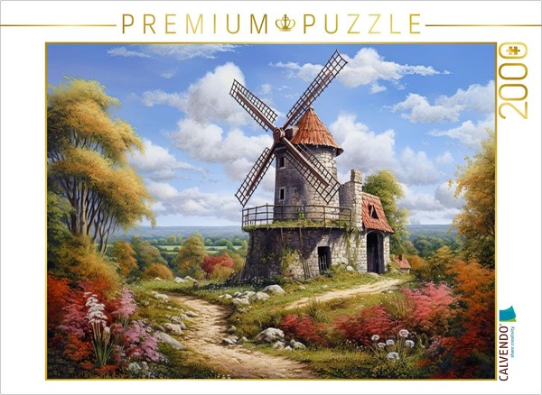 Calvendo Puzzle Late Summer Landscape With Windmill | 2000 Pieces, Finished Size-image