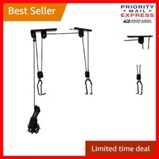 Space-Saving Bike Hoist with 100lb Capacity - Effortless Garage Organization