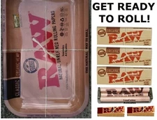 Raw Metal 7x11 Rolling Tray RAW Organic Papers RAW Filter Tips RAW Hemp Roller