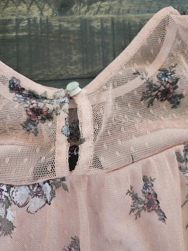 by by girl pink floral sheer girls size large - Picture 4 of 5