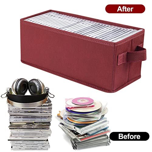 2 Pack CD Storage Box CD Case Container w/ Lids Holds 30 CDs in Full Jewel Cases - Picture 5 of 6