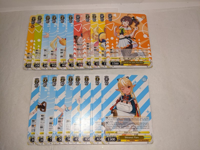 Weiss Schwarz hololive production Vol 1 booster pack base play set x4 w/ rares