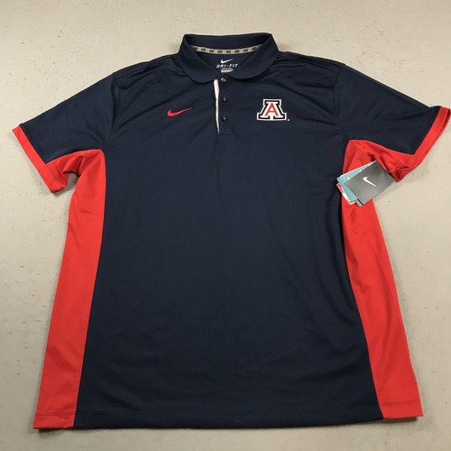 Arizona Wildcats Polo Shirt Mens XL Blue Red Nike Dri Fit Golf Logo NCAA NWT