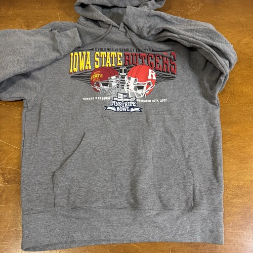 Iowa State Cyclones Hoodie Mens Large Gray Pullover Sweatshirt Pinstripe Bowl - Picture 7 of 10