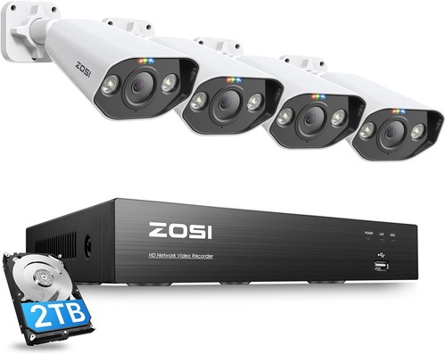 ZOSI 5MP PoE Überwachungskamera Set Außen 4K 2TB NVR Farbnachtsicht Audio H265+ - Bild 14 von 14