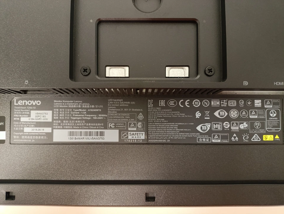 Lenovo ThinkVision T24d-10 24" FHD IPS 60Hz 4ms 16:10 HDMI DisplayPort VGA - Bild 3 von 4