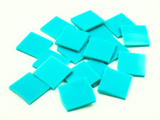 Turquoise Green Opal Border Rectangles  Mosaic Tile Shape  96 coe Fusible