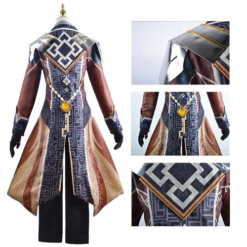 Gioco Genshin Impact Zhongli costume cosplay abito completo carnevale di Halloween - Foto 5 di 12