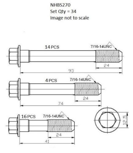 Nason NHBS270 Head Bolt Set for Chev Small Block V8 283 307 327 350 - Picture 3 of 3