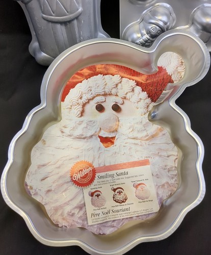 Lot Of 3 Wilton Holiday Christmas Cake Pans Drummer Boy Santa Mini Snowman &... - Picture 2 of 12