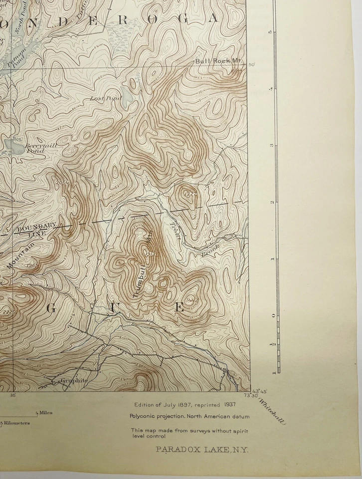 Mapa topográfico Paradox Lake NY Ticonderoga, Hauge, Crown Point, Schroon, Horicon Foto 4 de 4