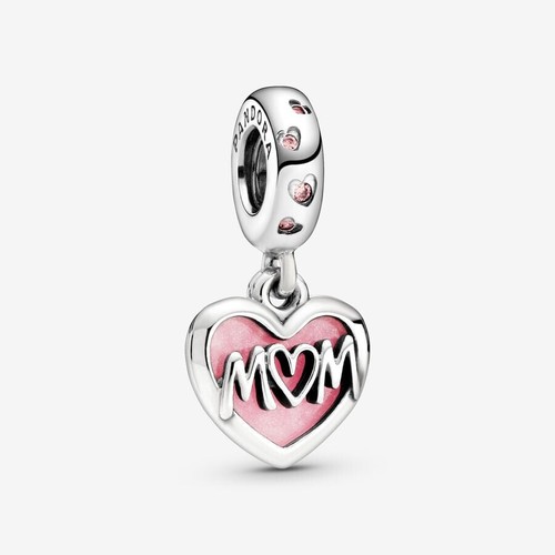 PANDORA Charm Anhänger Bead 925 Sterlingsilber Emaille Herz Mum Damen 798887C01 - Bild 1 von 7