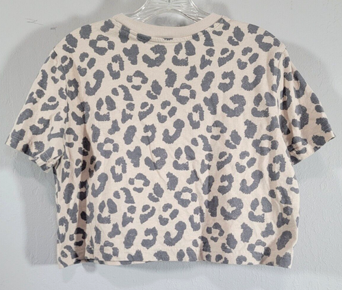 Colsie Juniors Animal Print Short Sleeve Crop Top Size S Pullover 16" Length - Picture 5 of 5