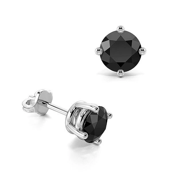 One carat black diamond earrings sale