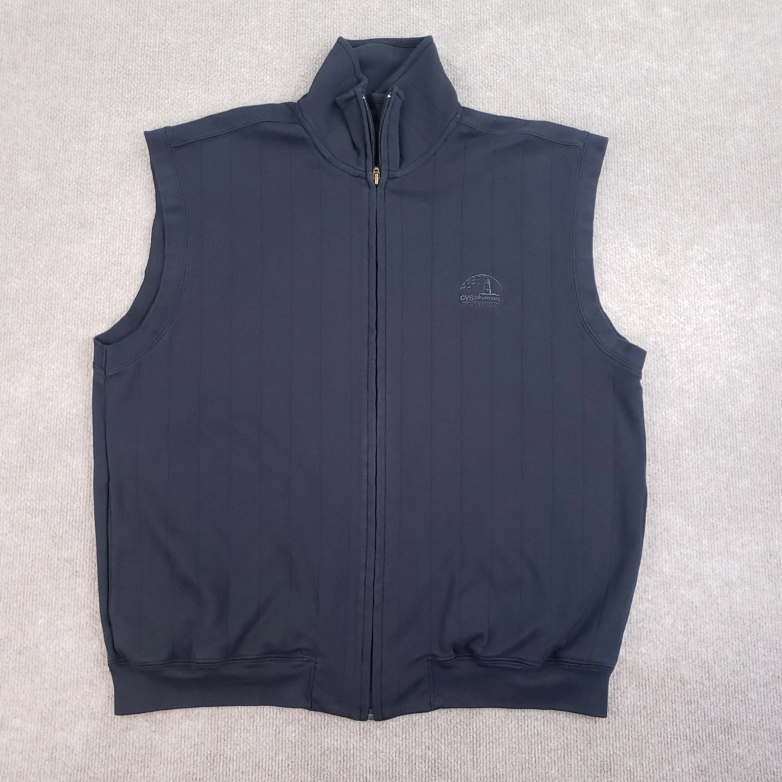 Fairway & Greene Vest Mens XL Black Full Zip Casual Zip Mock Neck Casual Golf