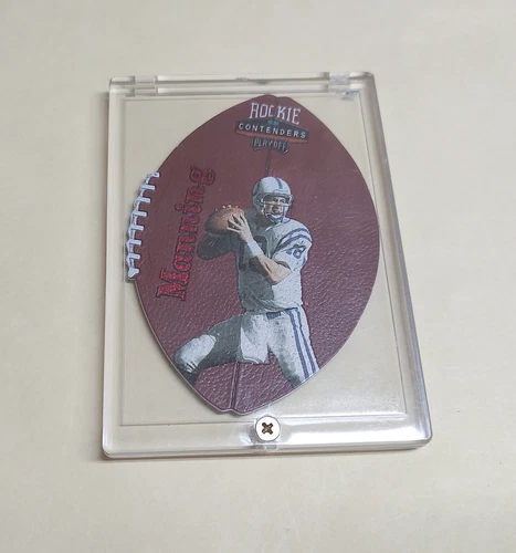 PEYTON MANNING - 1998 PLAYOFF CONTENDERS - LEATHER RED - ROOKIE RC