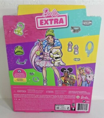 Barbie Extra Doll #2 in Shimmery Look with Pet Puppy, Pink