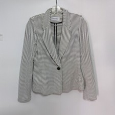 CALVIN KLEIN 8P STRIPED ONE BUTTON BLAZER