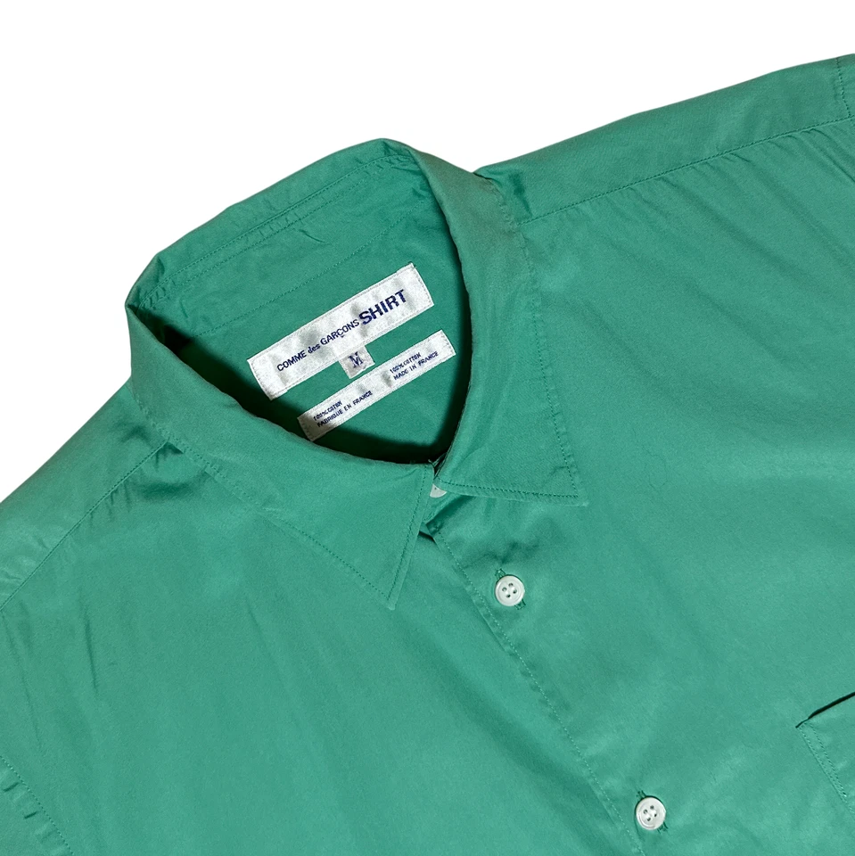 Camisa de vestir Comme Des Garcons manga larga con botones bolsillo - Hombres, Verde, M Foto 4 de 4