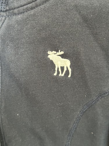 Abercrombie Fitch Womens M Button Blue Hooded Logo - Picture 2 of 4