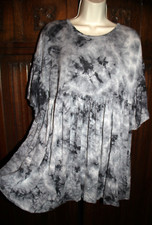 Urban Outfitters tie dye babydoll mini dress M grey empire waist boho grunge Y2K