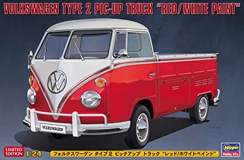 フ10 ワ2 Hasegawa 1/24 VW Volkswagen Type 2 Pickup Truck Red/White