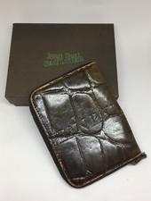 Jean-Paul GAULTIER Brown Crocodile Emboss Coin Case Vintage with Original Box