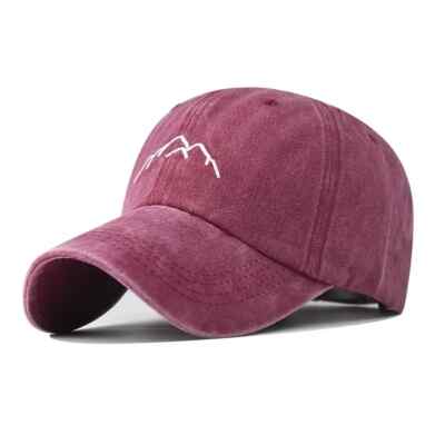 Red Mountain Range Baseball Cap Embroidered Cotton Adjustable Dad Hat, Rockys