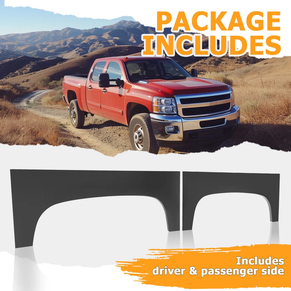 For Chevy Silverado 1500 2007-2014 Rear Upper Wheel Arch Repair Panels Pair - Image 4 of 4